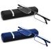 REAVEE 2 Pack Half Frame Metal Reading Glasses Spring Hinge for Women Men Lightweight Half Rimless Readers with Portable Case +2.75 Black/Blue 2.75 x