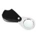 Pull Portable Magnifying Glass 2.5 Times / 45 Times Handheld Reading Magnifying Glass high Power Mirror with LED Lights Made in China