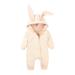 Kids Tales Newborn Baby Winter Warm Outfits Cute Rabbit Ear Hooded Zipper Romper 3-6 Months Apricot