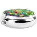 IBILIU Portable Pill Box - Floral Watercolor Design 3 Compartment Metal Medicine Organizer for Vitamins - Ideal for Travel 2x2 Inch - Buy Online on GoSupps.com