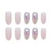 Chtom powder color drill fake nails with a nail sticker 1 tablet sticker 24pcs