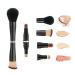 Aoowu make-up brush portable 4-in-1 double-sided makeup brush set removable cosmetic brush brush set make-up brush for concealer eyeshadow rouge powder brush foundation pinse (black)