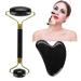Candeon Roller Massage -2pcs/set Natural Obsidian Double-End Roller Massage Scraping Board Kit Massage Gift Tool
