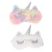 FRCOLOR 2pcs Unicorn Eye Patch White Sleep Stickers Plush Cover Eyes