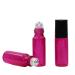 Hustar 12pcs 5ml Mini Roll on Bottles Essential Oil Bottle Refillable Glass Bottles for Aromatherapy Rose Red Hot Pink