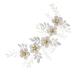 Ipetboom 1pc White Leaf Comb Rhinestone Headpiece Pearl Hair Ties Bridal Hair Comb Beautiful Hair Accessory Bridal Floral Side Comb Prom Hair Clips Hair Pin Grace Bride Alloy Crystal Flower