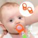 Silicone Dummy Clips Adapter - 2 Pcs Button Ring Pacifier Clip Adapter - Orange - Buy Online on GoSupps.com