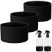 Honeydak 3 Pieces Silicone Sleeve Bottom Base Accessories for 16 oz Spray Bottles Anti Slip Cosmetic Spray Bottom Cover Washable Rubber Bottom Base for 12 to 24 oz Water Bottles (Black)