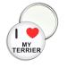 I Love My Terrier - 77mm Round Compact Mirror