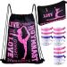 17 Pcs Gymnastics Gifts for Girls Women Include Gymnastics Drawstring Backpack Gymnastics Makeup Bag Gymnastics Hair Ties Gifts for Gymnast Gymnastics Coach Gymnastics Enthusiast