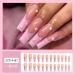 French Tip Press on Nails - Long Square Press On Nails with Nail Tips white pearl studded diamond false nails press on nails Acrylic False Nails Cute Artificial Nails - Buy Online on GoSupps.com