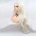 Kunsthaar Wig 61 cm Platinum Blonde Natural Waves U-Part Lace Glue-Free Heat-Resistant Fiber for Women - Buy Online on GoSupps.com