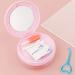 Verdant touch denture box retainer storage box 3-layer multifunctional denture cleaning case discharge-proof portable container for retainers pink
