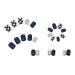 24pcs/box Detachable Artificial Nails Set Black Checkerboard Full Nail Art Tips Short Square Artificial