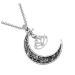 ifundom Delicate Neck Jewelry Cutout Moon Necklace Vintage Decor Yoga Ornament Dainty Necklace Romantic Necklace Pendant Lotus Flower Decor