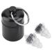 Transparent Noise Reduction Earplugs Sound Transparent Earplugs for Drummer DJ Concert (Black)