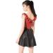 IDOBLO Women's Latex Dress - Red & Black Halter Neck Ruffle Skirt X-Large XL - Perfect for Night Out - Buy Online on GoSupps.com