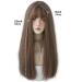 23 URCGTSA Honey Brown Long Straight Hair Wig for Women with Bangs - Egirl Party Cosplay Synthetic Wig - Buy Online on GoSupps.com