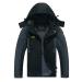 Spmor Men's Outdoor Sports Hooded Windproof Jacket Waterproof Rain Coat Medium Black