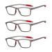 Suertree 3 Pack Blue light filter Reading glasses Computer glasses Tr90 Frame reader PC Gaming UV Blue Light Blass Ladies Men 0.0x Dioptria BM511 3PC