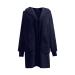 Hanxiulin fleece jacket plush jacket cuddly jacket ladies hoodie hooded sweater long -sleeved stand -up collar upperwear quilted jacket warm cuddly winter coat down jacket fluffy jacket 4xl dark blue
