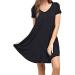 Women's Black Summer Ruffle Swing T-Shirt Dress - Short Sleeve Casual Style - Buy Online on GoSupps.com