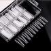 100Pcs Clear Gel Nail Shape Acrylic Nail Dual System Shapes T-Curve Nail Shape 10 Sizes for Poly Builder Gel Quick Building Tools Mold - Buy Online on GoSupps.com