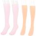 2 Pairs Long Silicone Moisturizing Socks Silicone Pedicure Socks Elastic Spa Pedicure Socks for Dry Cracked Feet Pink and Skin Colour - Buy Online on GoSupps.com