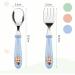 Vicloon Baby Fork and Spoon Set - Stainless Steel Toddler Utensils for Feeding - Pig Pink/Blue/Green - Buy Online on GoSupps.com