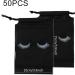Eyelash Aftercare Bags 50pcs Portable Eyelash Drawstring Bundle Pocket for Travel Reusable Makeup Tool Storage Bags for Women Men Black - Buy Online on GoSupps.com