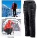 Tip Winter Down Pants | Warm Thick Windproof Skiing Thermal Trousers - Unisex Black Double-Sided Zipper - Buy Online on GoSupps.com