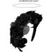 amangul Gothic Floral Headband Black Flower Headpiece Choker Necklace Tulle Veil Cosplays Costume Accessory Halloween Jewelry(Black Veil And Black) - Buy Online on GoSupps.com