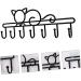 OFFSCH 7 Kitten Wall Hanging Key Fob Coat Hangers Wall Mounted Hooks Door Organizer Cupboard Storage Rack 46X14.5CM Black - Buy Online on GoSupps.com