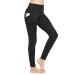 BALEAF Women's Fleece Lined Winter Leggings High Waisted Thermal Warm Yoga Pants with Pockets Large A Black With Pockets