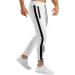 PIDOGYM Men's Slim Striped Athletic Jogger Pants, White, Size Medium - Buy Online on GoSupps.com