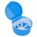 Denture Storage Container Retainer Box Clean Food Grade for Artificial Teeth for Travel at Home(Blue)