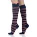 VIM & VIGR Nylon 20-30 mmHg Graduated Compression Socks (Navy & Red Electric Stripe Large/X-Large (3))