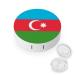 Flag of Azerbaijan Cute Contact Lens Case Travel Portable Round Contact Storage Box Kit with Mirror for Daily Outdoor