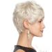 Shop Gray Pixie Cut Wig - Short Curly Fluffy White Gradient Hair for Middle-Aged & Older Women | Daily Wear - Buy Online on GoSupps.com