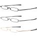 KoKoBin Mini Slim Reading Glasses - Spring Hinge Metal Visual Aid (3 Pieces +3.50) - Unisex with Case - International Shipping Available - Buy Online on GoSupps.com