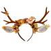 TQUXNGA Aesthetic Antler Headband for Christmas Reindeers Antler Hairhoop Holiday Headpiece Halloween Cosplay Costume Hair Decor Brown A