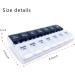 MOLN HYMY Weekly Pill Box Organizer - 7 Day AM PM Pill Case - Large Medicine Containers for Medication, Vitamins, Supplements - White+Black - Buy Online on GoSupps.com