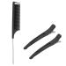 Hair Comb - Rat Tail Comb Fine Tooth Pin Tail Comb Sectioning Hairdressing Styling Cutting Parting Tails Comb With Metail Tail & 2 large Sectioning Hair Clips for Women Men Girls By HY DOT