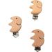 5pcs Natural Wood Elephant Pacifier Clips - Cute Beech Wooden Animal Shape - DIY Beading Accessory - Buy Online on GoSupps.com