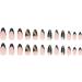 JUSTOTRY 24 Pcs Black Glitter Butterfly Almond Short False Nails with Nail Glue - Oval Medium Stick on Nails for Women - Buy Online on GoSupps.com