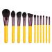 Makeup Brushes - Yellow Series 11 Synthetic Brush Set - Face and Eye Makeup Pencils - Artificial Hair - Beauty - Beginner Tools