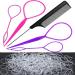 1000Pcs Clear Elastic Hair Rubber Bands  4pcs Topsy Tail Hair Tools Hair loop Styling Tool  French Braid Tool Loop Soft And Mini Hair Elastics Ties for Girls Kid And Women Ponytail 1pcs Rat Tail Comb