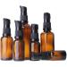20ml Brown Refillable Glass Bottles - 10 Pack with Pumps for Essential Oils Lotion & Travel | Empty Cosmetic Containers - Buy Online on GoSupps.com