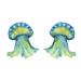SanerLian Jellyfish Octopus Temporary Tattoo Sticker Set of 24 (SF195) - Waterproof Ocean Watercolor Body Art 10.5X6cm - Buy Online on GoSupps.com