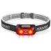 500 Lumen Rechargeable Headlamp, 5 Modes with Red Light Head Lamp, IP54 Water-Resistant Adjustable Strap Head Light for Adult Running, Camping, Cycling 1 Pack Red Headlight